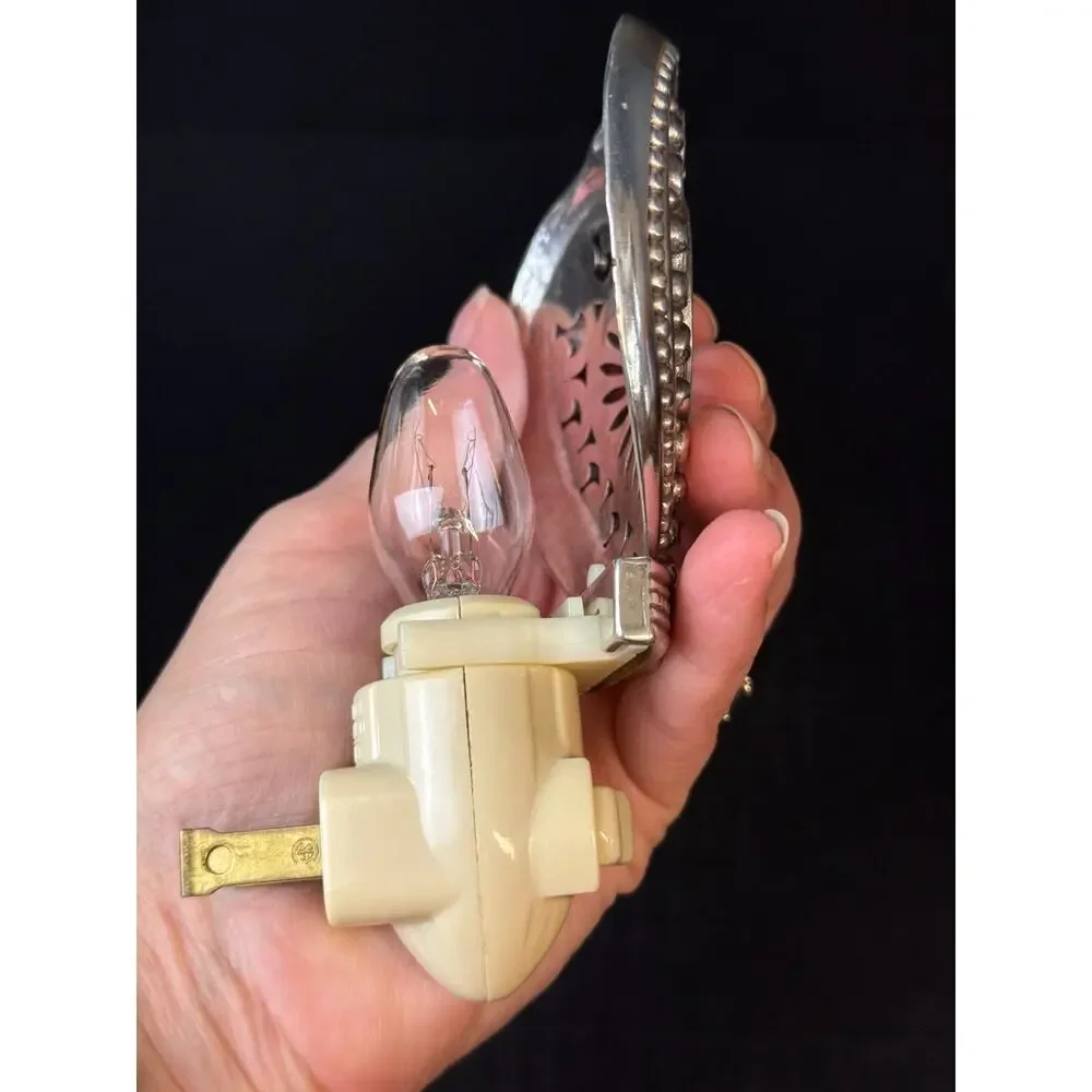 Brighton Heart Shape Nightlight Silver Plated Retired With Box